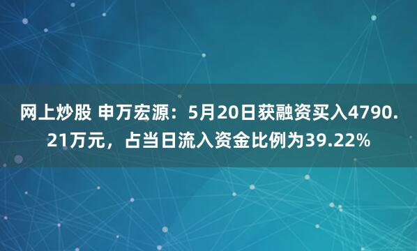 网上炒股 申万宏源：5月20日获融资买入4790.21万元，占当日流入资金比例为39.22%